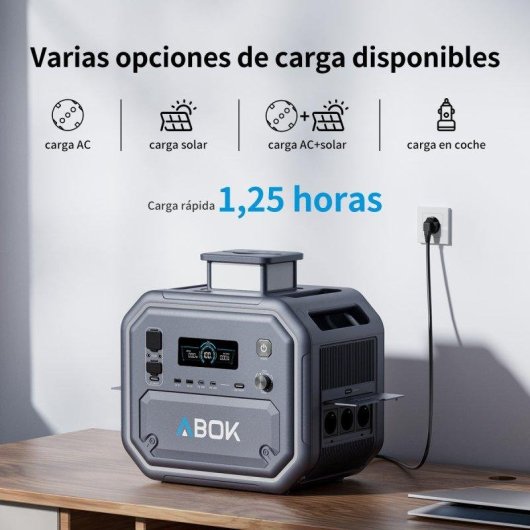Stazione di energia ABOK Ark2800 2160Wh 2800W 4 porte PD 140W LiFePO4 App UPS