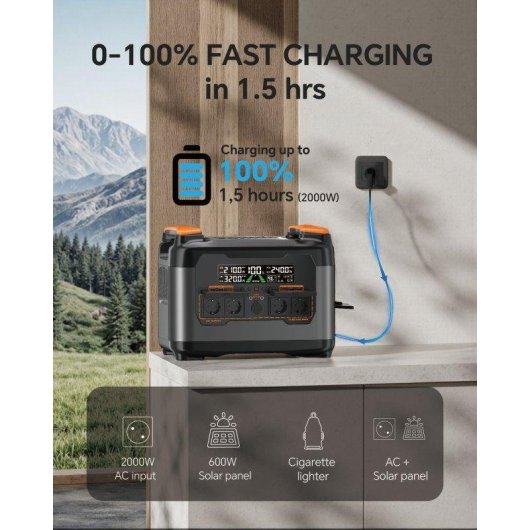 Estación de energía Necespow S2400 2048Wh 13 puertos AC y USB Batería LiFePO4 App inteligente