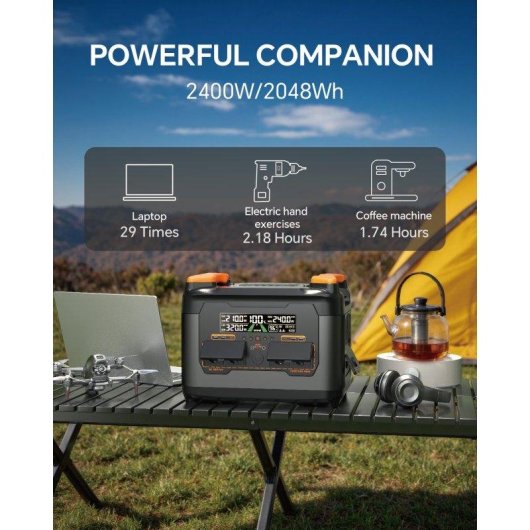 Estación de energía Necespow S2400 2048Wh 13 puertos AC y USB Batería LiFePO4 App inteligente