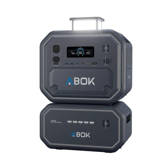 Estación de energía ABOK Ark2800 2160Wh 2800W 4 puertos PD 140W LiFePO4 Luz LED 360°