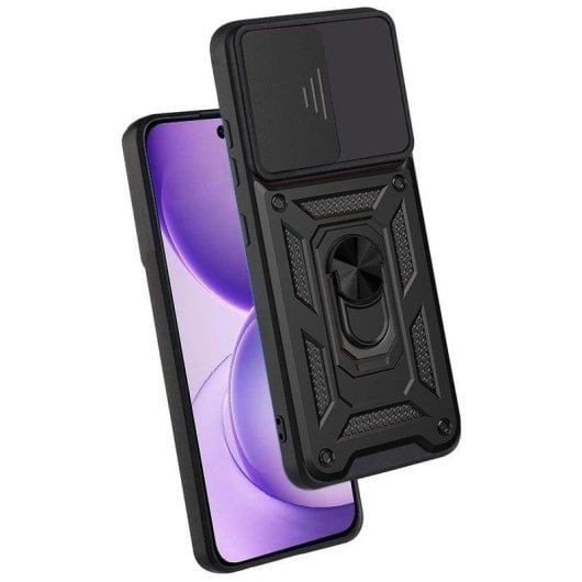 Funda para móvil Cool Hard Ring plástico PC TPU aluminio negro para OPPO Reno16 F 5G y FS 5G