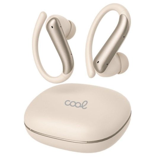 Auriculares Cool Gym inalámbricos Bluetooth deportivos con cancelación de ruido ANC Beige