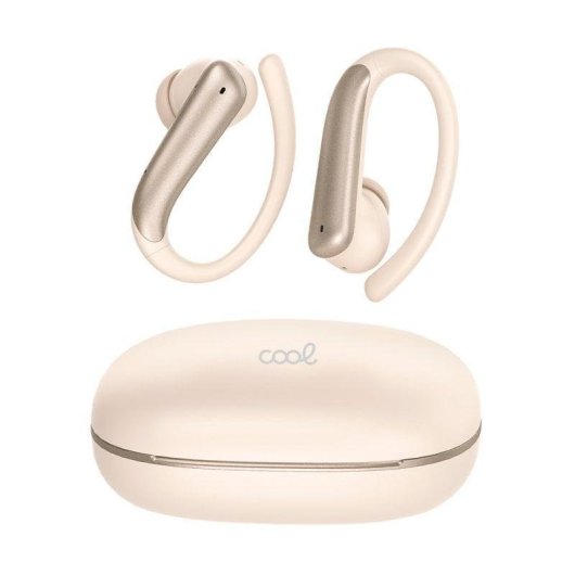 Auriculares Cool Gym inalámbricos Bluetooth deportivos con cancelación de ruido ANC Beige