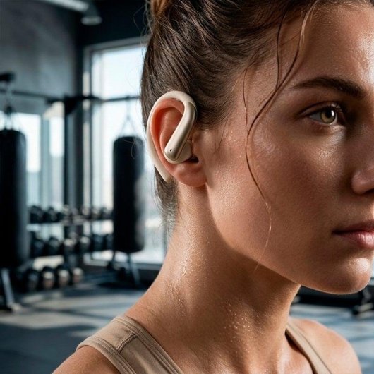 Auriculares Cool Gym inalámbricos Bluetooth deportivos con cancelación de ruido ANC Beige