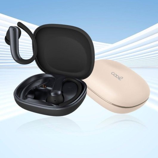 Auriculares Cool Gym inalámbricos Bluetooth deportivos con cancelación de ruido ANC Beige