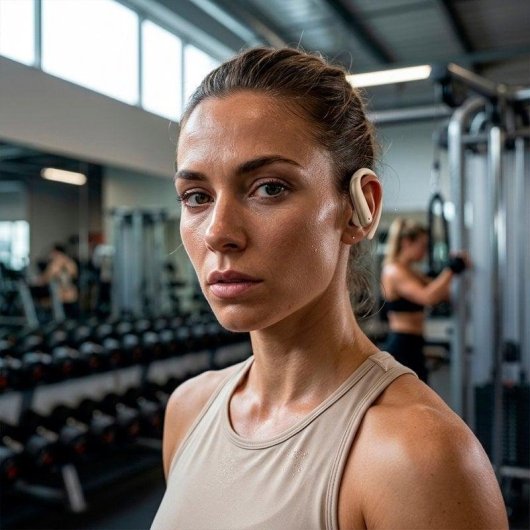 Auriculares Cool Gym inalámbricos Bluetooth deportivos con cancelación de ruido ANC Beige