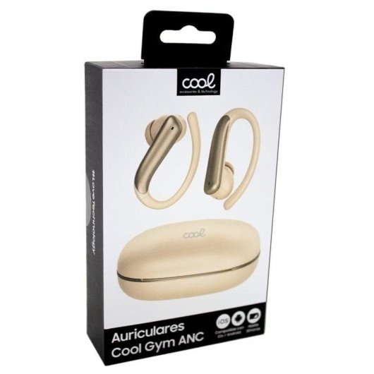 Auriculares Cool Gym inalámbricos Bluetooth deportivos con cancelación de ruido ANC Beige