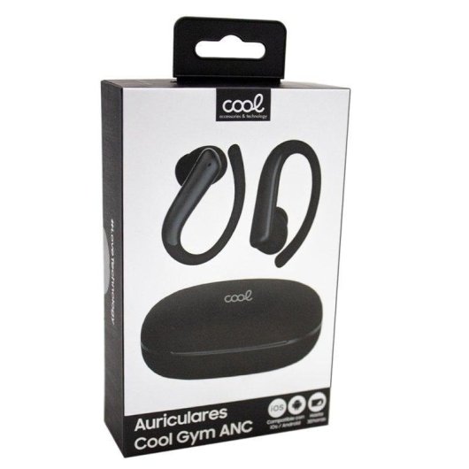 Auriculares Cool Gym inalámbricos Bluetooth deportivos con ANC, ENC y powerbank negro