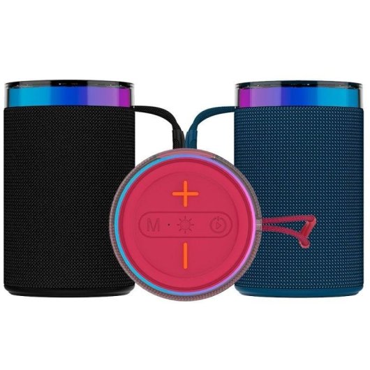 Colunas Bluetooth Cool Habana TWS 5W com Micro SD, Rádio FM e LED RGB