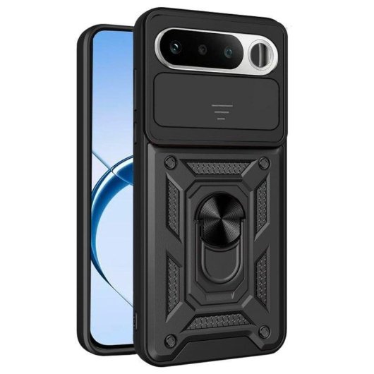 Funda para móvil Cool Hard Ring Plástico PC TPU Aluminio Negra para realme 16 5G