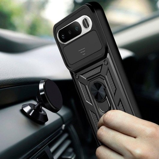Funda para móvil Cool Hard Ring Plástico PC TPU Aluminio Negra para realme 16 5G