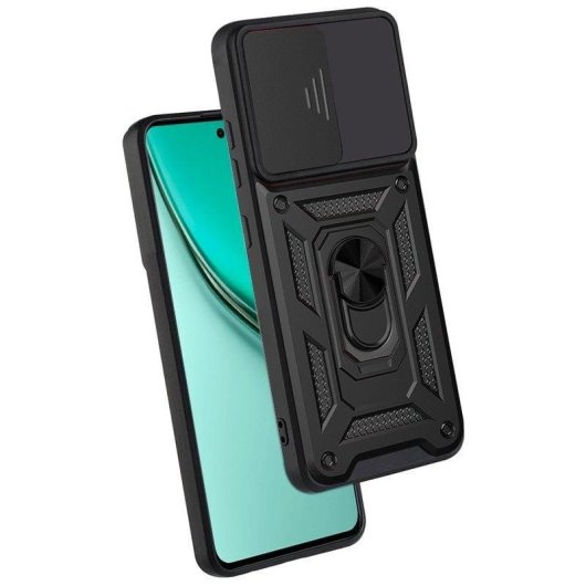 Funda para móvil Cool Hard Ring Plástico PC TPU Aluminio Negra para realme P3 Lite