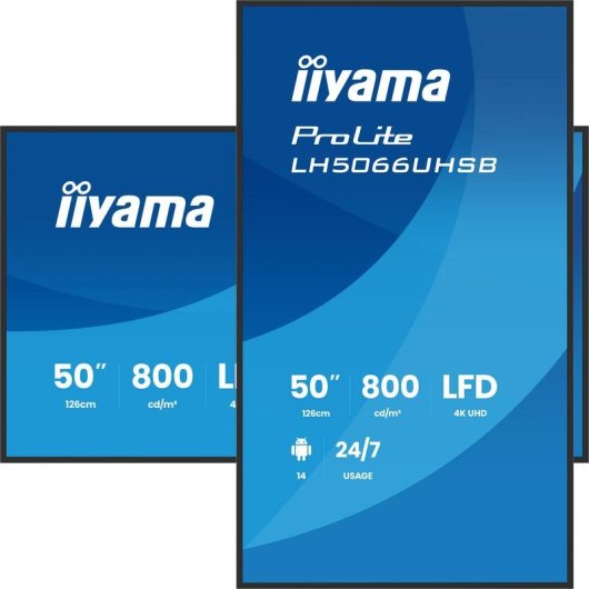 Monitor iiyama LH5066UHSB-B1AG 50" UltraHD 4K IPS WiFi Android 14 6,5 ms