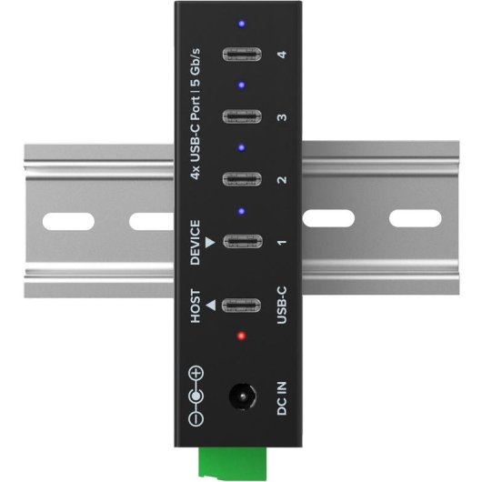 Hub InLine 4 puertos USB-C 5 Gb/s modelo 35396D con adaptador AC