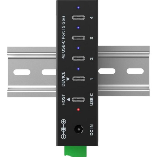 Hub InLine 4 puertos USB-C 5 Gb/s modelo 35396D con adaptador AC