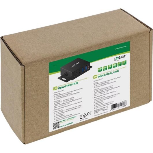 Hub InLine 4 porte 5 Gb/s USB 3.2 Gen 1 modello 35396H metallo nero