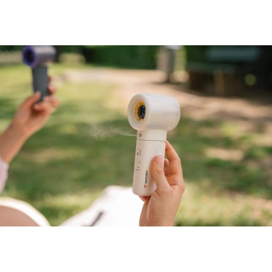 Mini-Handventilator Verbatim 32344 6,5W 16000RPM 3000mAh Display USB Weiß Silber