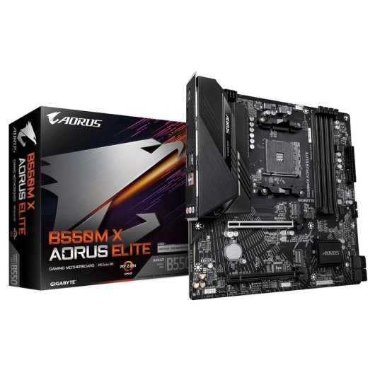 Scheda Madre Gigabyte B550M X AORUS ELITE AMD B550 AM4 DDR4 micro ATX 2.5GbE M.2