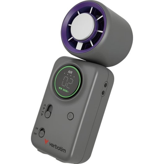 Mini-Handventilator Verbatim 32347 10W 16000RPM Akku 4000mAh Display USB