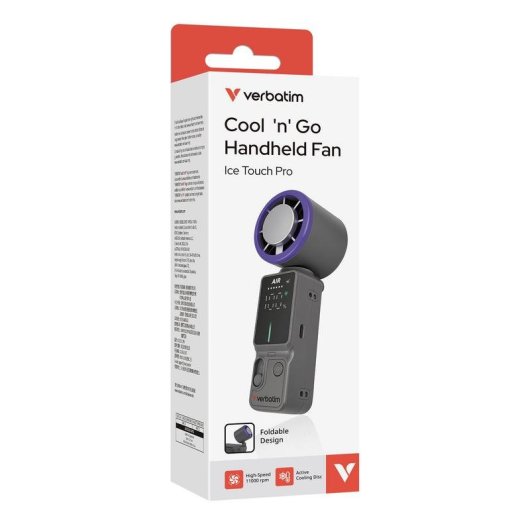 Mini-Handventilator Verbatim 32349 10W 11000 RPM 3000mAh Akku Tragbar