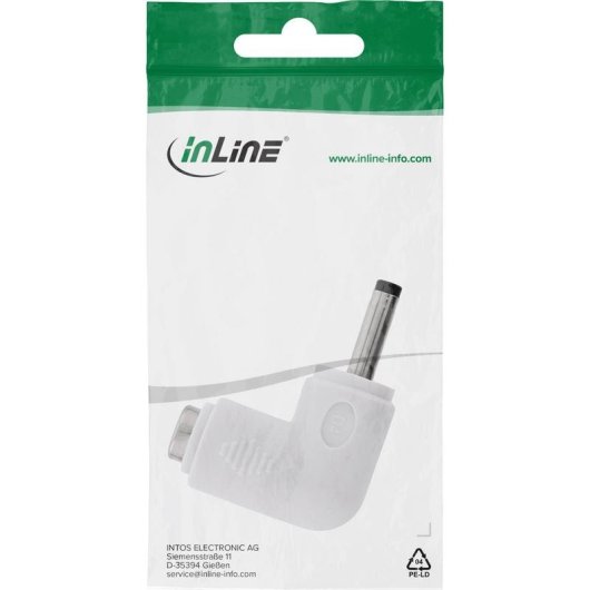 Adaptador DC InLine 90 deg Branco