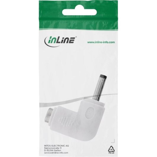 Adaptador DC InLine 90 deg Branco