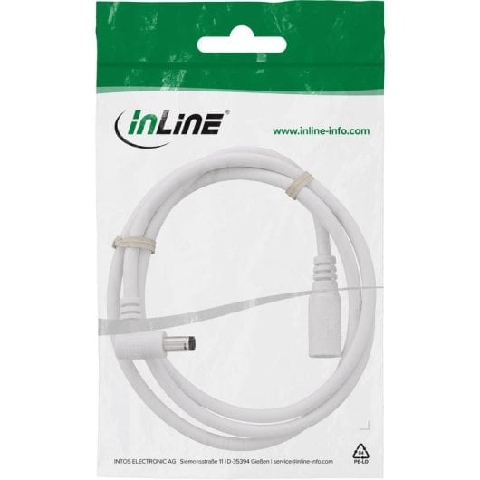 Extensión DC InLine 26906K 5,5 x 2,5 mm Blanco