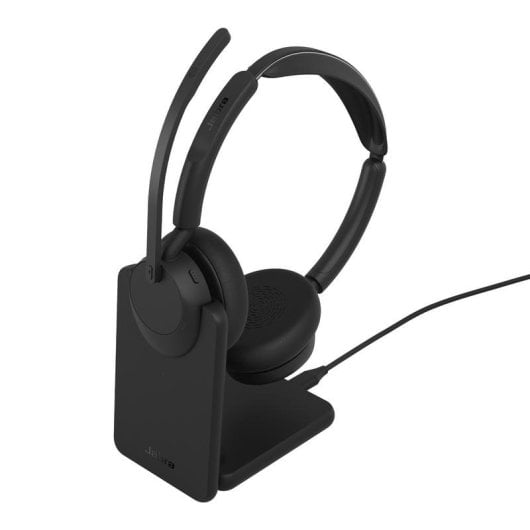 Auriculares inalámbricos Jabra Evolve3 45 Bluetooth con cancelación de ruido activa, micrófono, negros y carga USB-C, para oficina