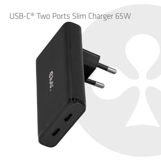 Cargador USB-C GaN 65W Club 3D CAC-1935 Dos Puertos PD3.1 PPS