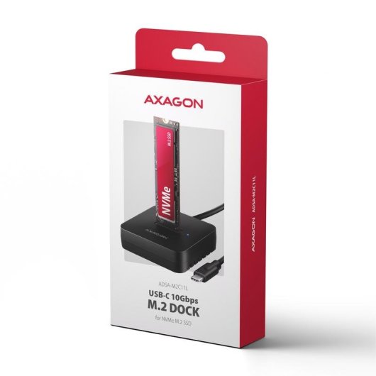 Basis zur SSD M2 Verbindung Axagon ADSA-M2C11L USB 3.2 Gen 2 Type-C Schwarz