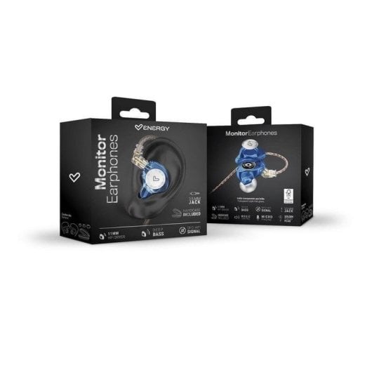 Auriculares Energy Sistem Monitor Earphones con cable alámbrico Minijack, micrófono y control, azul