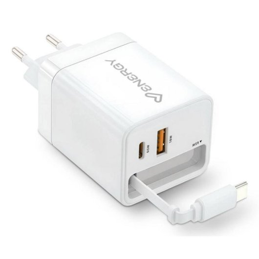 Cargador Retráctil ENERGY SISTEM con Cable USB-C Integrado