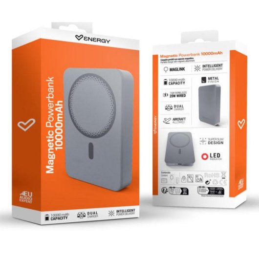 Power Bank ENERGY SISTEM 10000 mAh 20 W Apta para avión Grafito