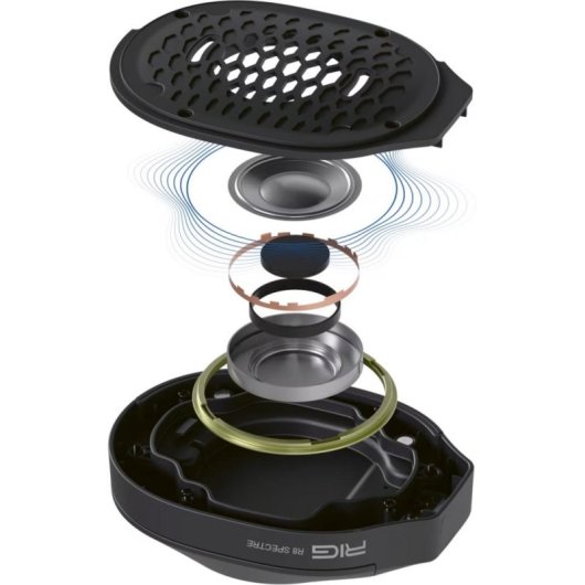 Auriculares Nacon RIG R8 Pro HS inalámbricos Bluetooth y RF para gaming, micrófono y 60 h, negros