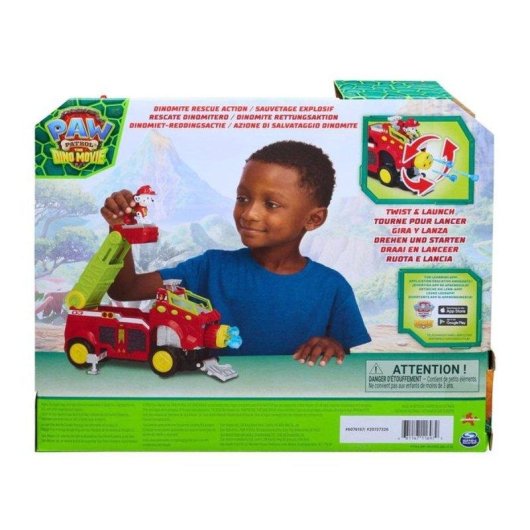Vehículo PAW Patrol Dino Movie Rescue Responder Marshall con figura articulada
