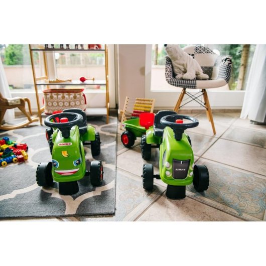 Tracteur a pedales Falk Claas - Volant et remorque