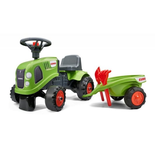 Tracteur a pedales Falk Claas - Volant et remorque