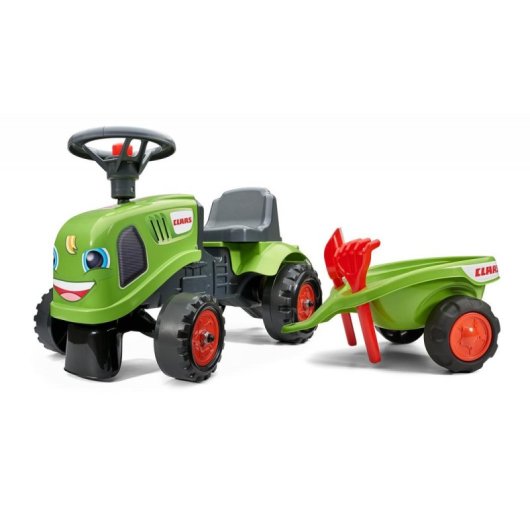Tracteur a pedales Falk Claas - Volant et remorque