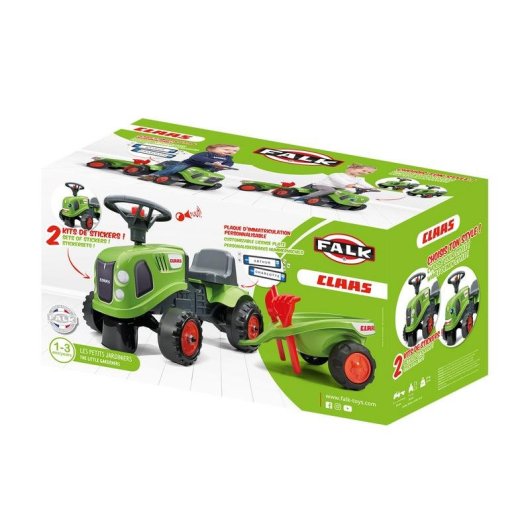 Tracteur a pedales Falk Claas - Volant et remorque