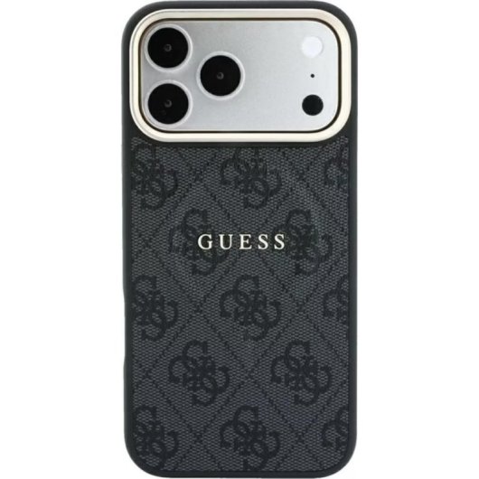 Funda para móvil Guess Backcover PU-Leder schwarz und gold für Apple iPhone 17 Pro