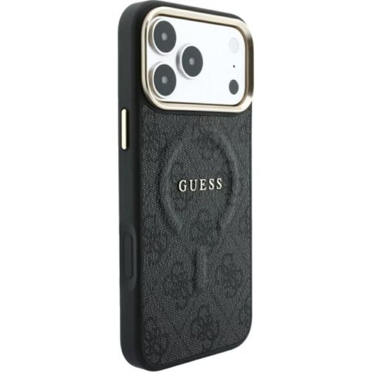 Funda para móvil Guess Backcover PU-Leder schwarz und gold für Apple iPhone 17 Pro