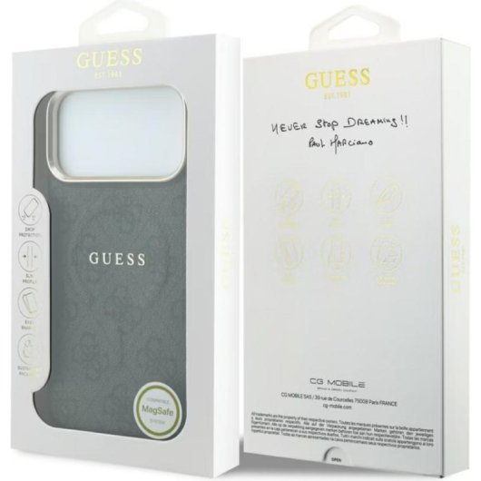 Funda para móvil Guess Backcover PU-Leder schwarz und gold für Apple iPhone 17 Pro