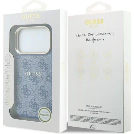 Funda para móvil Guess Backcover PU-Leder blau für Apple iPhone 17 Pro
