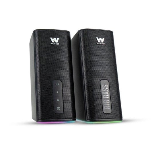 Altavoces Woxter 2.0 Bluetooth 20 W con iluminación RGB y control frontal