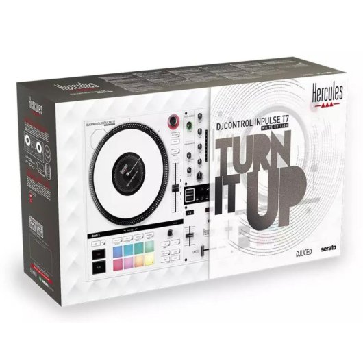 Controlador DJ Hercules DJControl Inpulse T7 White Edition platos motorizados 7" XLR