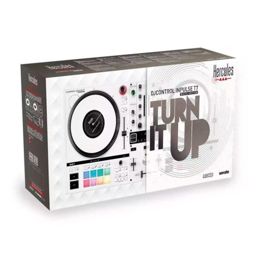 Controlador DJ Hercules DJControl Inpulse T7 White Edition platos motorizados 7" XLR