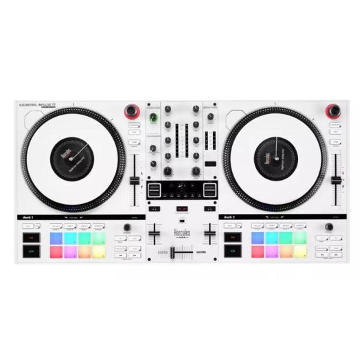 Controlador DJ Hercules DJControl Inpulse T7 White Edition platos motorizados 7" XLR