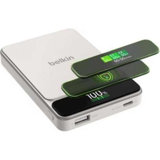 Power Bank Belkin Ultracharge Pro 10000 mAh 60 W Apta para avião Prateado