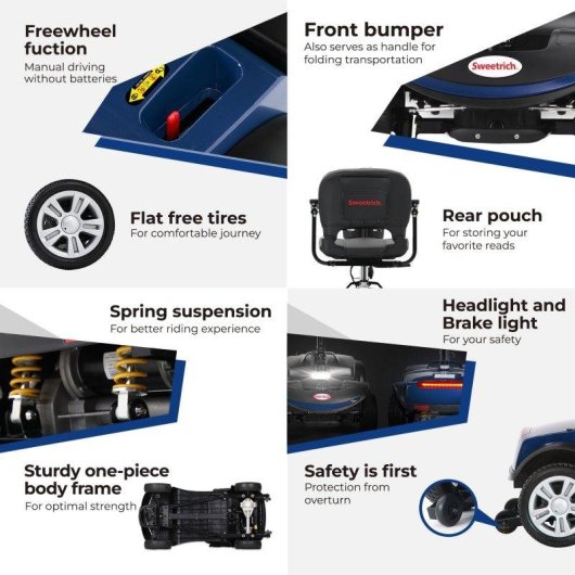 Patinete électrique Sweetrich S1 Sport 300W Autonomie 15km Pneus 9 pouces Frein électromagnétique