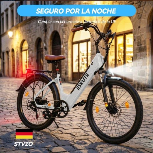 Bicicleta eléctrica Eskute C100 Plus Motor 250W Batería 36V 13Ah Neumáticos 26"